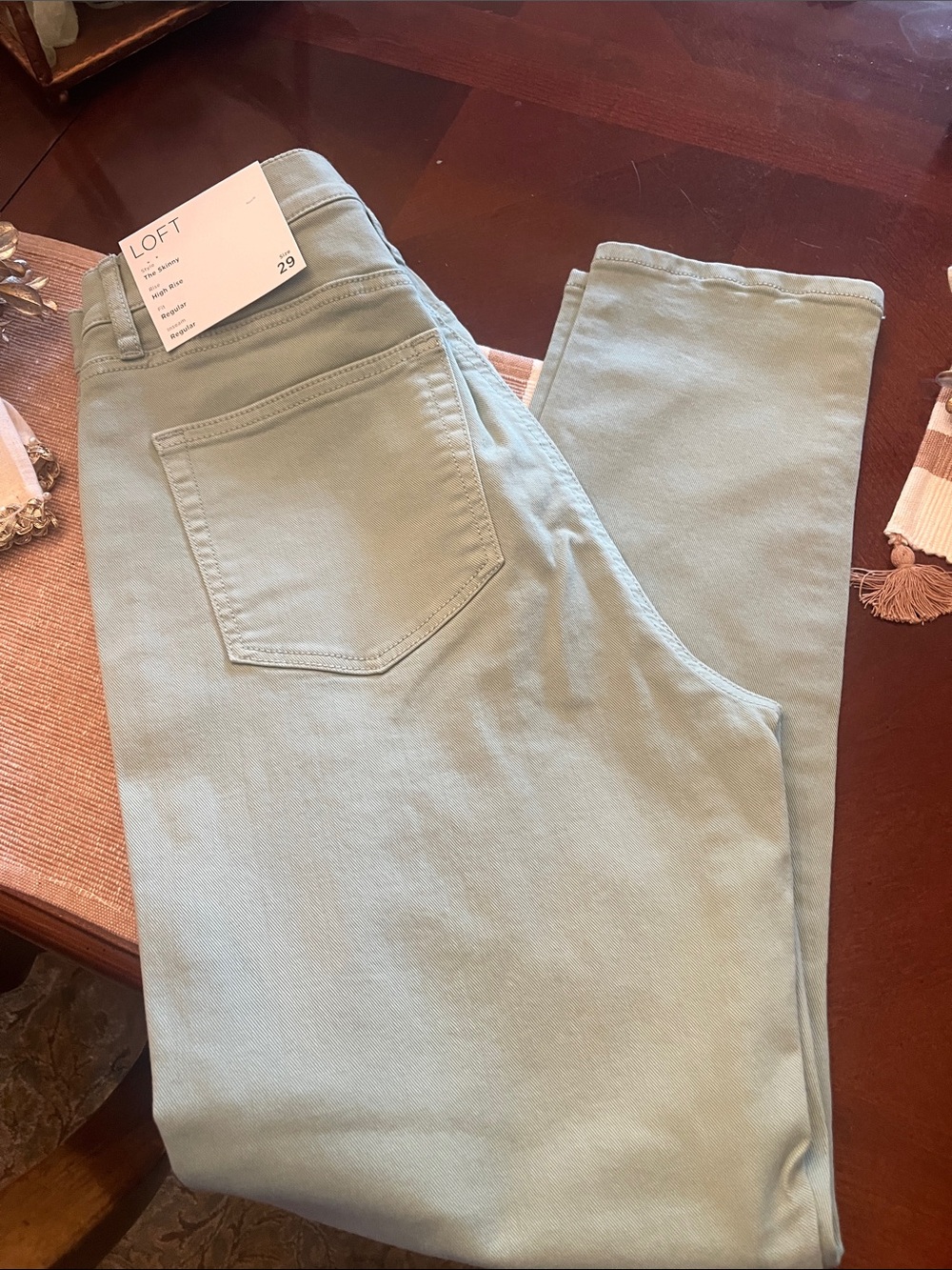 LOFT Women’s Sage Green High-Rise Straight Jeans